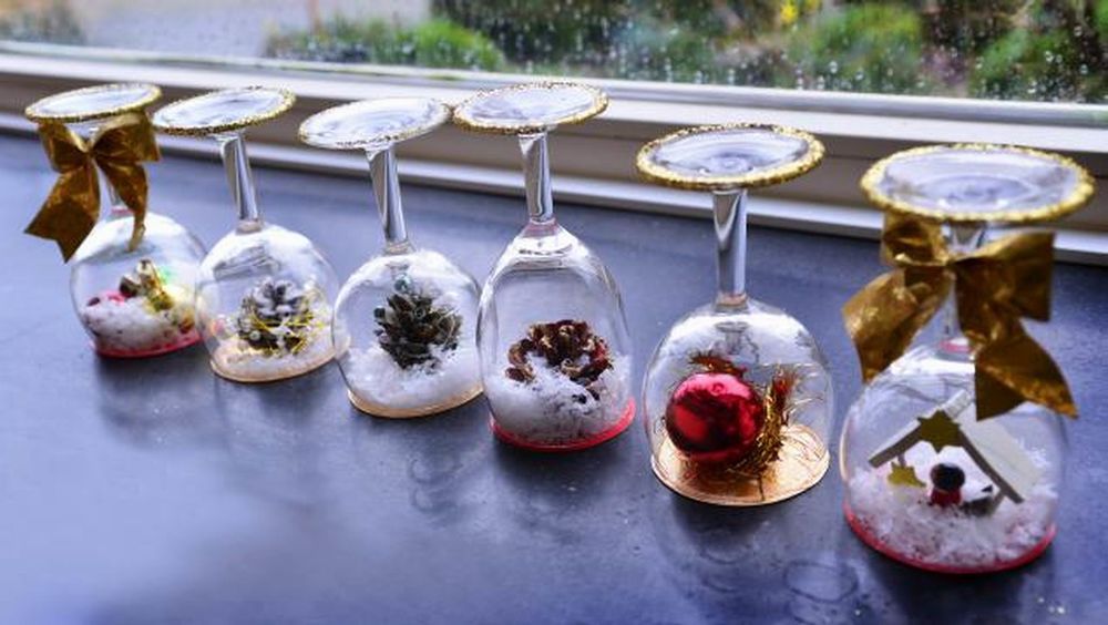 Новогодние композиции в фужерах